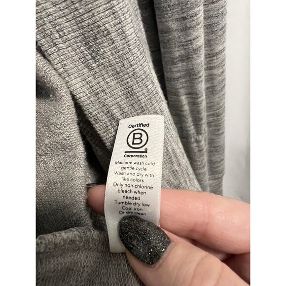 Athleta | Open Front Heather Gray Cardigan Sweater Pockets Thumb Holes- Size S - Picture 4 of 6